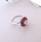 Bague 54.5 Bague Ancienne Rubis Diamant 0,50 ct Or Blanc 58 Facettes AA 1523