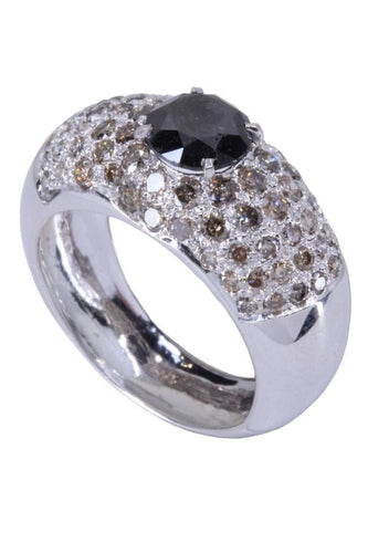 Bague 53 BAGUE MODERNE DIAMANT NOIR 58 Facettes 073501