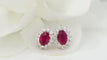 Boucles d'oreilles Boucles d'oreilles en or blanc, rubis et diamants 58 Facettes 32242