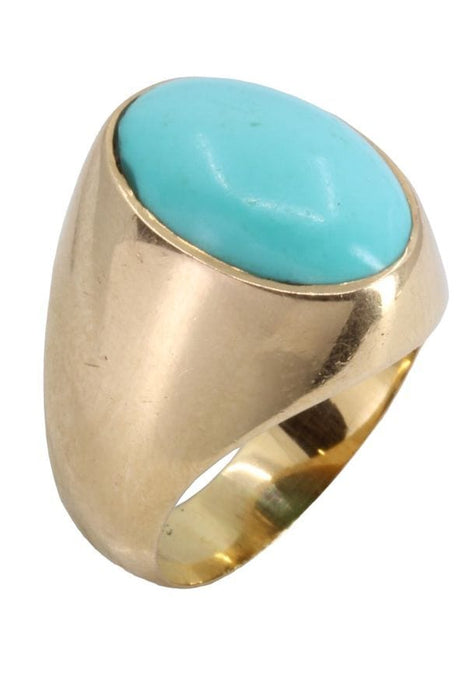 Bague 51.5 CHEVALIERE ANCIENNE TURQUOISE 58 Facettes 058021