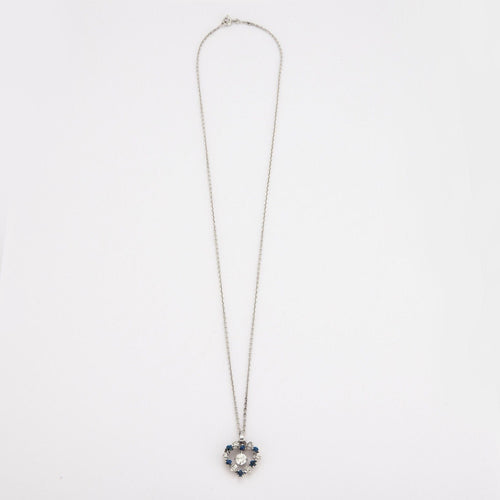 Collier Collier coeur saphirs diamants 58 Facettes 2893