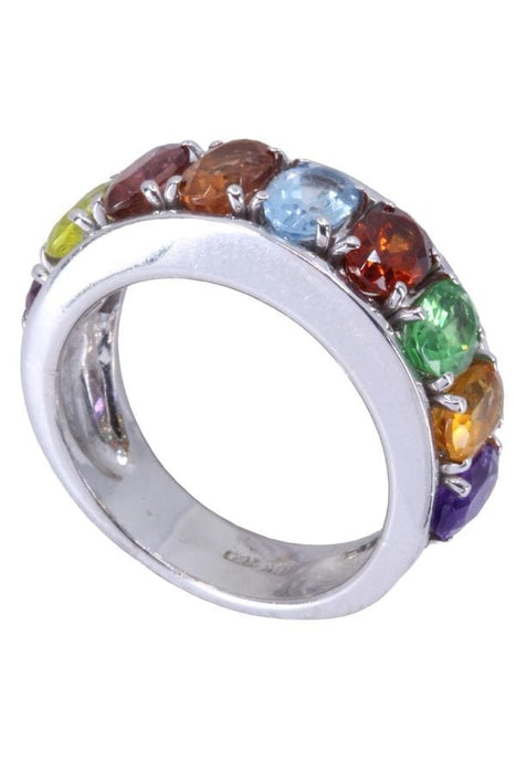 Bague 55 BAGUE MODERNE TUTTI FRUTTI 58 Facettes 081111