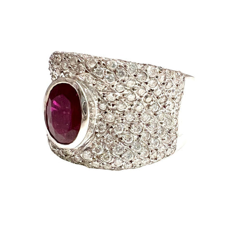 Bague BAGUE PAVAGE DIAMANTS RUBIS 58 Facettes Q920A