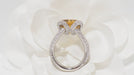 Ring 53.5 Ring in White Gold, Citrine and Diamonds 58 Facettes 31443