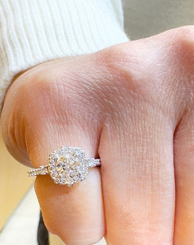 Bague 48 Bague Solitaire en diamants centre 0,80 carat certifié GIA 58 Facettes