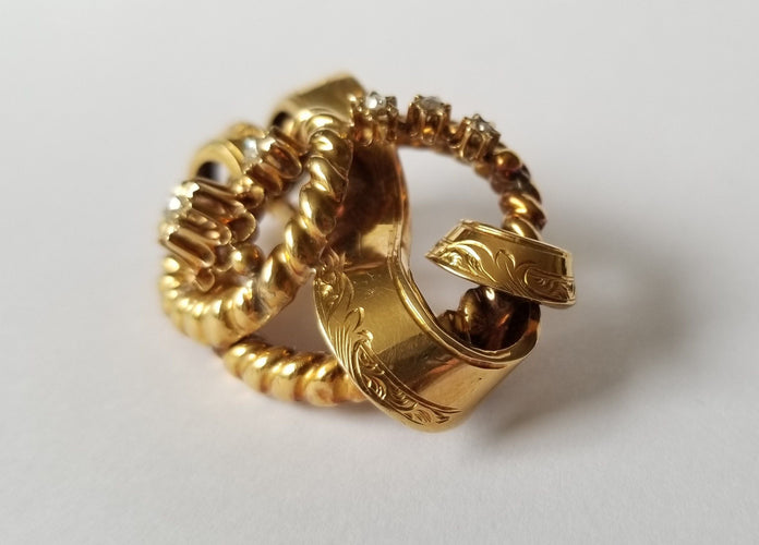 Broche Broche époque Napoléon III Or jaune Diamants 58 Facettes