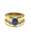 Bague Bague or jaune saphir ovale et diamants baguettes 58 Facettes