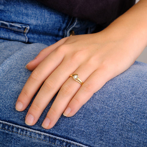 Bague 55 Bague Or jaune Diamants 58 Facettes