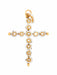Ancient Gold Cross Pendant and Fine Pearls 58 Facettes