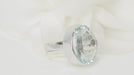 Ring 50 White Gold and Aquamarine Ring 58 Facettes 31805