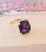 Ring Purple Spinel Ring in Yellow Gold Solitaire 58 Facettes AA 1497