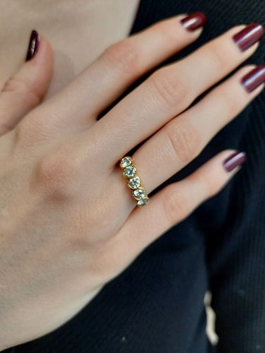 Bague 52 DEMI-ALLIANCE 5 DIAMANTS 58 Facettes 078111