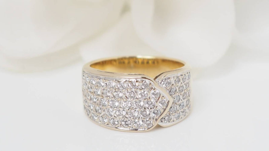Bague 54 Bague ruban or jaune diamants 58 Facettes 32537