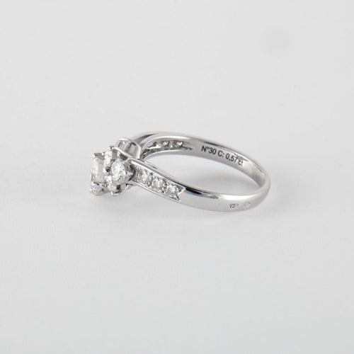 Bague 51 Bague Diadème Or Gris Diamants 58 Facettes