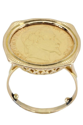 Bague BAGUE PIÈCE 10 FRANCS NAPOLÉON III 58 Facettes 053291
