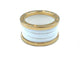 Bague 54 BVLGARI. Collection BZero 1, alliance or rose 18K et céramique 58 Facettes