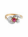 Ring Old ruby ​​diamond trilogy ring 58 Facettes