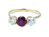 Ring Trilogy Ring yellow gold, rubies and diamonds 58 Facettes