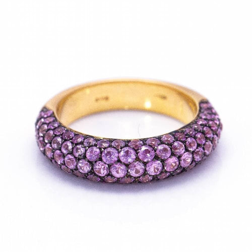 Bague 55 SAPHIR ROSE Bague Saphirs Or rose 58 Facettes D360394CS