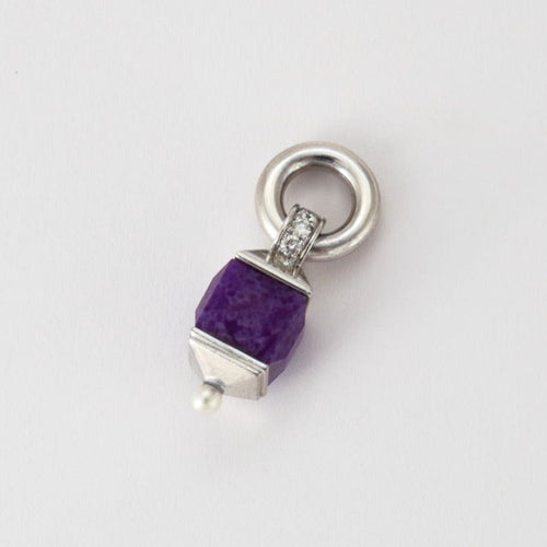 Pendentif Pendentif Cube violet Diamants 58 Facettes ALGU18