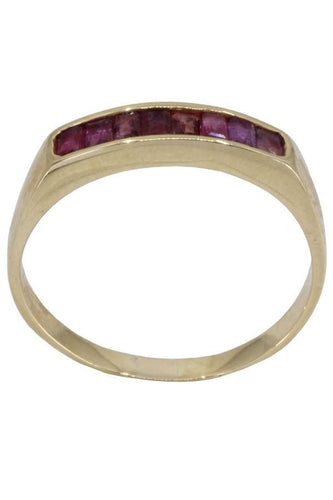 Bague DEMI-ALLIANCE RUBIS 58 Facettes 059631