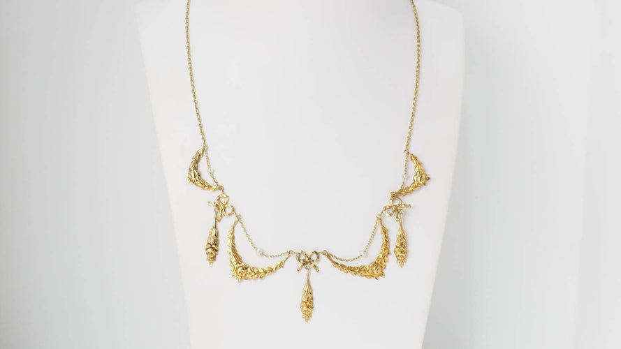 Collier Collier or jaune et perles fines 58 Facettes 32120