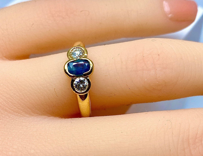 Bague 50 Bague saphir et diamants 58 Facettes AB163