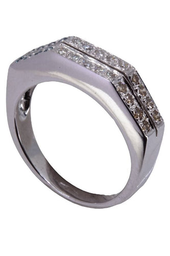 Bague 56.5 BAGUE MODERNE OR BLANC DIAMANTS 58 Facettes 078351