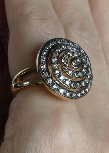 Bague Bague escargot Or jaune Diamant 58 Facettes 1954