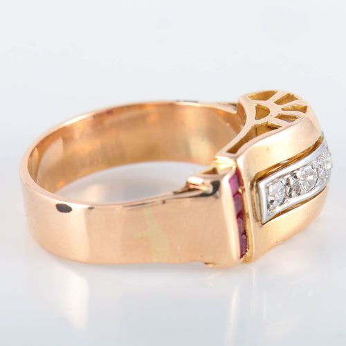 Bague 55 Bague Tank asymétrique 58 Facettes 8391