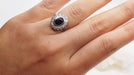 Ring Daisy ring in white gold, sapphire and diamonds 58 Facettes 29977