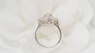 Ring Art Deco double diamond surround ring in white gold and platinum 58 Facettes 31669