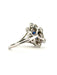 Ring 55 Flower ring white gold unheated Ceylon sapphire and diamonds 58 Facettes