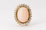 Bague 50 Bague Pompadour cabochon de corail diamants 58 Facettes
