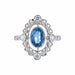Ring 52 Art deco style ring Sapphire Diamonds 58 Facettes