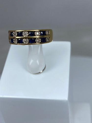 Bague 50 Bague en Or jaune, saphirs & diamants 58 Facettes