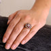 Ring 51 Art Deco Ring Cushion Cut Diamond Ruby 58 Facettes