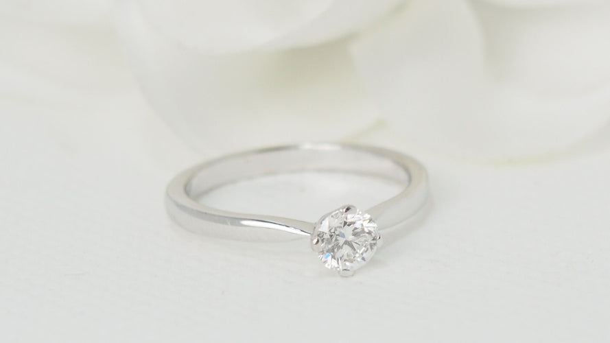 Bague 55 Bague Solitaire Diamant 0,51ct Or Blanc 58 Facettes 32293