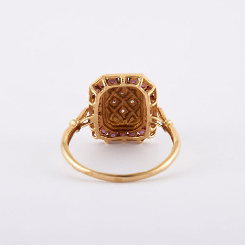 Bague 58 Bague Damier Rubis Diamants 58 Facettes JE511