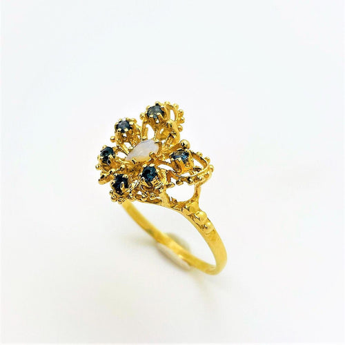 Bague 61 Bague Papillon Opale Saphirs Or jaune 58 Facettes 20400000616