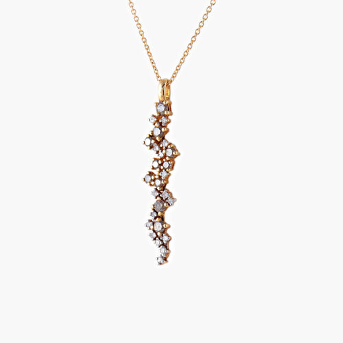 Collier Collier or jaune, diamants bruns et blancs 58 Facettes P1L14