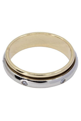 Bague 57 ALLIANCE MODERNE 2 ORS DIAMANTS 58 Facettes 060901