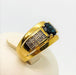 Ring 53 Yellow Gold Ring with Sapphire and Diamonds 58 Facettes 20400000477