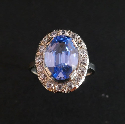 Bague 54.5 Bague Or blanc, Topazes & pierres blanches 58 Facettes