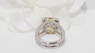 Ring 53.5 Ring in White Gold, Citrine and Diamonds 58 Facettes 31443