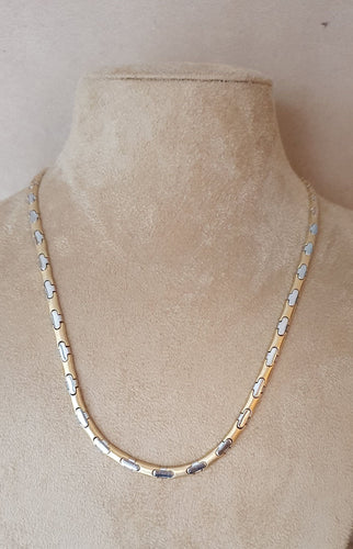 Collier Collier Or Jaune et Or Blanc, 14 carats 58 Facettes
