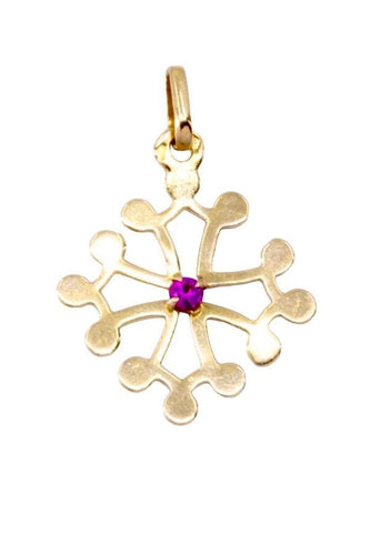 Pendentif CROIX OCCITANE RUBIS 58 Facettes 073721