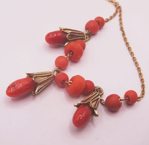 Collier Collier Or et Corail 58 Facettes