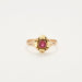 Ring 54 Vintage Ring Yellow Gold Godronné Synthetic Ruby 58 Facettes