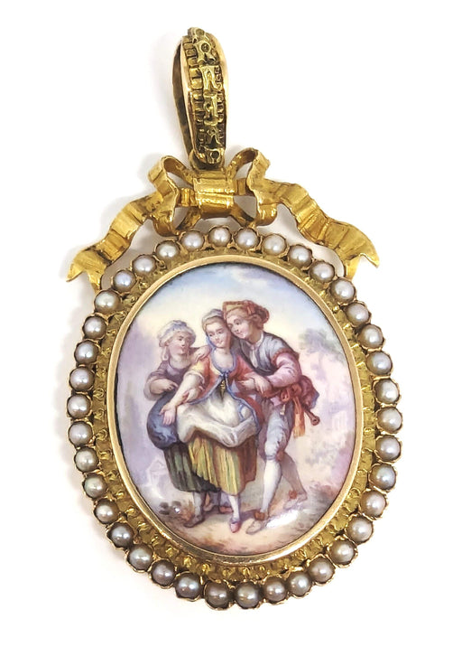 Pendentif Pendentif porte souvenir perles fines et miniature 58 Facettes 1005